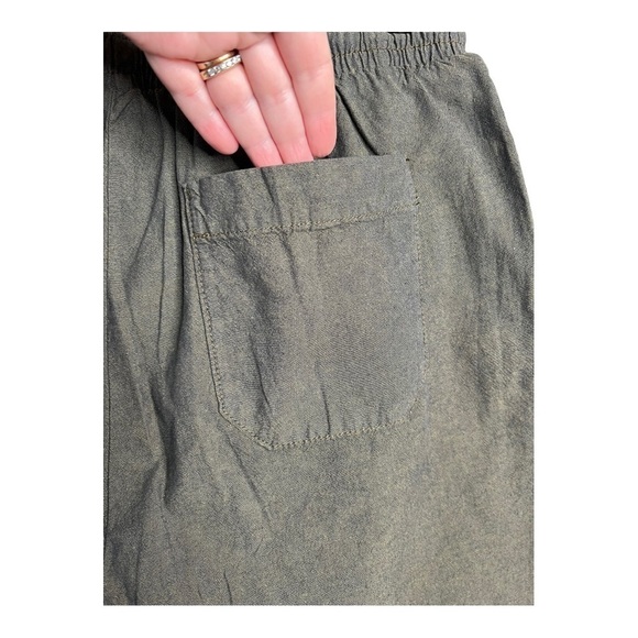 ZARA Olive High Waist Drawstring Wide Leg Trousers Small NEW - Picture 5 of 11